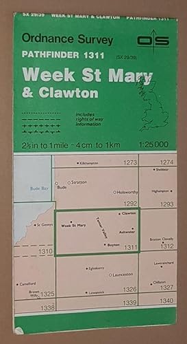 Week St Mary & Clawton. 1:25000 Pathfinder Map 1311 (SX 29/39)