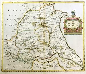 1695 Antique Map YORKSHIRE EAST RIDING Robert Morden RARE 1st Issue COLOUR