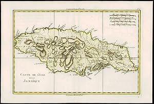 1780 Original Antique Map of JAMAICA - L'ISLE DE LA JAMAIQUE - by Bonne (11)