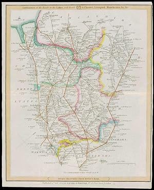 1806 Antique Road Map DERBYSHIRE LANCASHIRE CHESHIRE YORKSHIRE by Laurie (7)