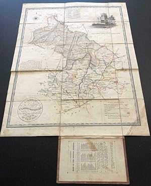 1830 - Original Decorative Antique Folded Map CAMBRIDGESHIRE by Thomas Dix