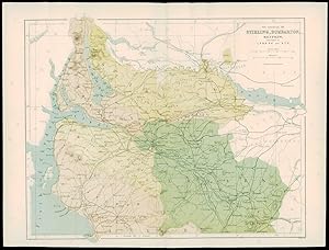 1865 - Antique Map of "STIRLING DUMBARTON RENFREW" Scotland by W Hughes (55)