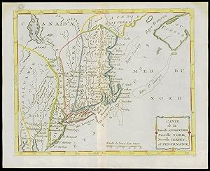 1787 - Original Antique Map USA NEW YORK JERSEY PHILADELPHIA by de la Tour (12)