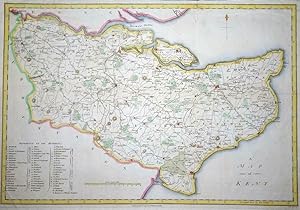 1797 - Large Original Antique Map of KENT by JOHN STOCKDALE Colour (LM4)