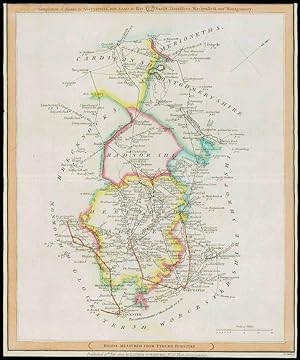 1806 Antique Road Map WALES HEREFORDSHIRE RADNORSHIRE MONTGOMERY CARDIGAN (12)