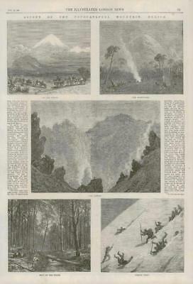 Seller image for 1867 Antique Print - MEXICO POPOCATAPETL MOUNTAIN CLIMBERS CRATER (132) for sale by Antique Paper Company