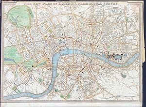 1836 Antique Map NEW PLAN OF LONDON FROM ACTUAL SURVEY by J Roger