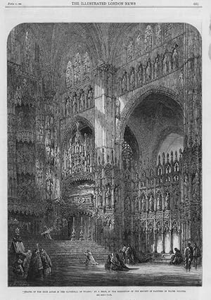 Imagen del vendedor de 1864 FINE ART Antique Print - Chapel Cathedral Toledo Read Water Colours (139) a la venta por Antique Paper Company