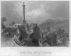 Bild des Verkufers fr 1840 IRELAND - ANTIQUE PRINT View of WALKER'S PILLAR WALLS OF LONDONDERRY (131) zum Verkauf von Antique Paper Company