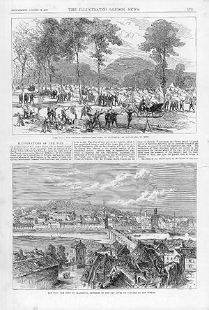 Seller image for 1870 FRANCO PRUSSIAN WAR View of SAARBRUCK - Emperor Camp Voltigeurs Metz (073) for sale by Antique Paper Company