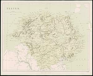 1868 - Original Colour Antique Map of ULSTER in IREALAND by W Hughes (FC43)