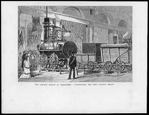 Seller image for 1875 - Antique Print DURHAM Darlington Railway Jubilee Locomotion Engine (47) for sale by Antique Paper Company