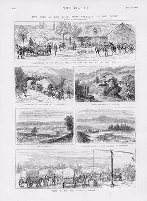 Seller image for 1876 - Antique Print MILITARY War east Parakjin Cacak Jova Alexinaatz (088) for sale by Antique Paper Company