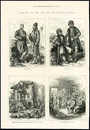 Seller image for 1877 Antique Print - RUSSO TURKISH WAR OTTOMAN ARMY CIRCASSIAN BASHI BAZOUK (033 for sale by Antique Paper Company