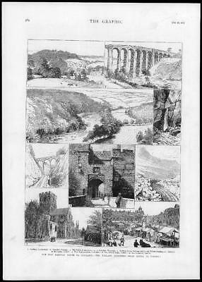 Seller image for 1875 Antique Print - CUMBRIA SCOTLAND NEW RAILWAY ROUTE SETTLE CARLISLE (191) for sale by Antique Paper Company