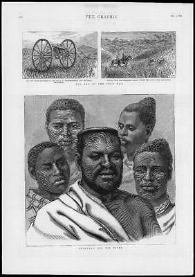 Imagen del vendedor de 1879 Antique Print AFRICA Zulu War Cetewayo Wives Guns Donga Horses (272) a la venta por Antique Paper Company