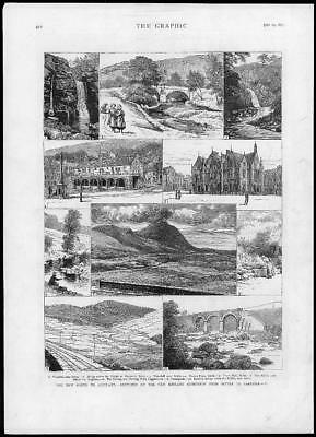 Seller image for 1875 Antique Print - CUMBRIA SCOTLAND NEW RAILWAY ROUTE SETTLE CARLISLE (183) for sale by Antique Paper Company