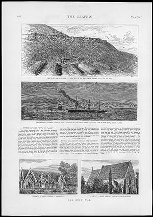 Seller image for 1879 - Antique Print SOUTH AFRICA Zulu War Rorkes Drift Steamer False Bay (255) for sale by Antique Paper Company