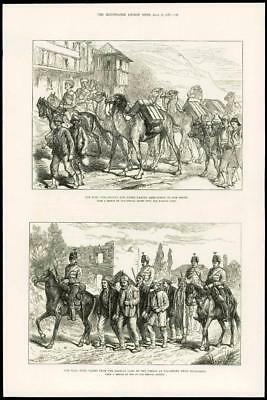 Seller image for 1877 Antique Print- ROMANIA BUCHAREST CIRCASSIANS KURDS CAMELS AMMUNITION (241) for sale by Antique Paper Company