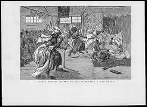Seller image for 1879 Antique Print - AUSTRALIA SYDNEY EXHIBITION FIJIAN WAR DANCE (113) for sale by Antique Paper Company