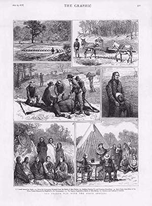 Seller image for 1878 - Antique Print America Sioux Indians War Red Cloud Squaws Shin Butte (023) for sale by Antique Paper Company