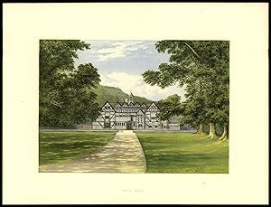 Seller image for 1885 Original Antique Print - MEER HALL Mere Droitwich Worcestershire (195) for sale by Antique Paper Company