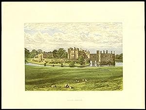 Image du vendeur pour 1885* Original Antique Print - View of LEEDS Castle Maidstone Kent (135) mis en vente par Antique Paper Company