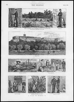 Seller image for 1882 Antique Print - CENTRAL AMERICA MEXICO CATHEDRAL CHAPULTEPEC PARK (238) for sale by Antique Paper Company