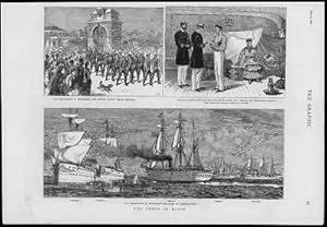 Bild des Verkufers fr 1882 - Antique Print NAVAL Egypt Crisis Portsmouth Marines Rosina Fleet (98) zum Verkauf von Antique Paper Company