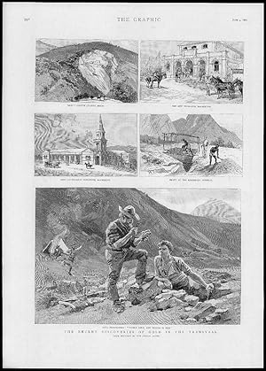 Seller image for 1887 Antique Print - SOUTH AFRICA Transvaal Gold Quarry Shaft (156) for sale by Antique Paper Company