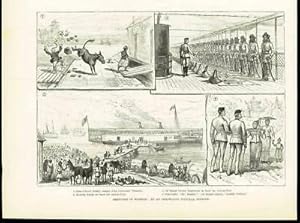 Seller image for 1886 Antique Print MYANMAR IRRAWADDY FLOTILLA OFFICER ARMY PARADE BURMA (277B) for sale by Antique Paper Company