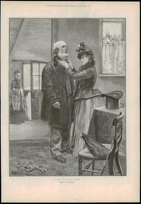 Imagen del vendedor de 1890 Antique Print - FINE ART PICTURES GOING TO THE DANCE GROOME (178) a la venta por Antique Paper Company