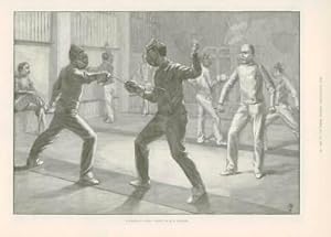 Bild des Verkufers fr 1890 - Antique Print FINE ART School of Arms H P Jackson Fencing Men (172) zum Verkauf von Antique Paper Company