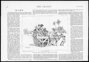 Seller image for 1895 - Antique Print WEST INDIES Cricket Roller Donkey Children (033) for sale by Antique Paper Company
