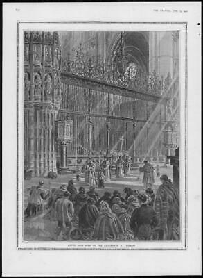 Imagen del vendedor de 1906 Antique Print - SPAIN Cathedral Toledo High Mass Priests Crucifix (310) a la venta por Antique Paper Company