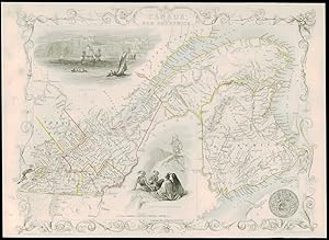 1850 Original Antique Map of "EAST CANADA & NEW BRUNSWICK" by Tallis (58dw)
