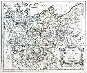 c1784 Antique Map GERMANY Prussia Poland Bohemia Cercles de Haute-Saxe Basse