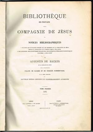 Bibliothèque des écrivains de la Compagnie de Jésus .