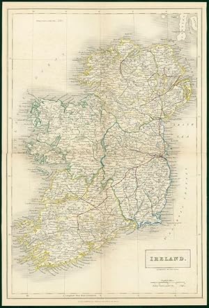 c1820 - Original Antique Map IRELAND Chapman Hall outline hand colour (CP34-M)