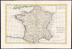 1780 Original Antique Map of LA FRANCE PAR GENERALITIES by Bonne (29)