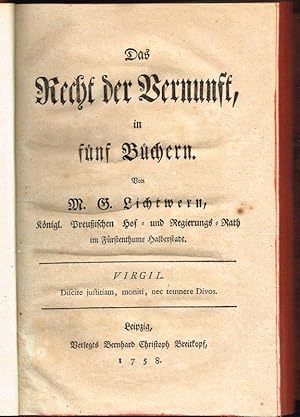 Seller image for Das Recht der Vernunft, in fnf Bchern. for sale by Wiener Antiquariat Ingo Nebehay GmbH