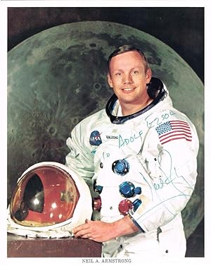 Offizielles farbiges Fotoporträt der NASA (Reproduktionsdruck) mit eigenhändiger Widmung und Name...
