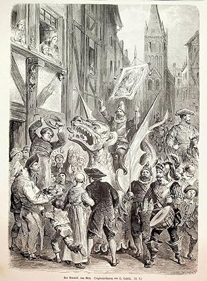 METZ, Le Graoully de Metz vu par Horace Castelli, 1872