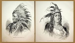 PAWNEE PEOPLE, Indian tribe, chief and wife, 2 original prints ca. 1870