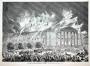 DARMSTADT, Hoftheater Brand, Hessen 1871, Ansicht