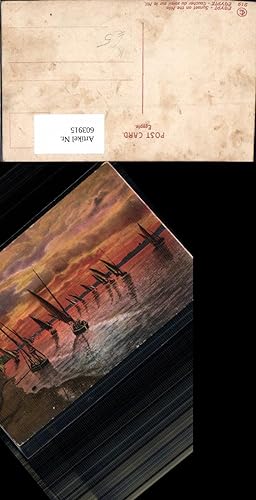Seller image for 603915,Künstler Ak Egypt Ägypten Sunset on the Nile Sonnenuntergang Nil Segelboote for sale by Versandhandel Lehenbauer