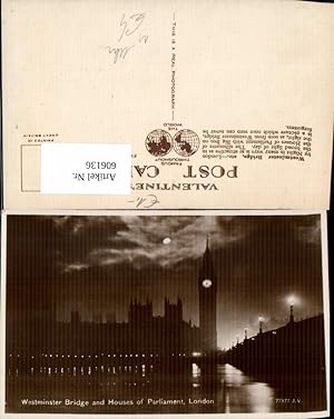 Bild des Verkufers fr 606136,London Westminster Bridge by Night Big Ben Houses of Parliament Uhr Great Britain zum Verkauf von Versandhandel Lehenbauer