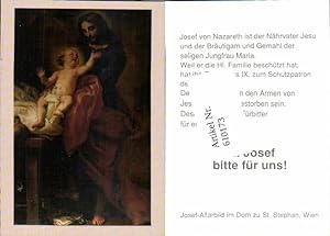 Bild des Verkufers fr 610173,Andachtsbild Heiligenbildchen Josef Wien Stephansdom zum Verkauf von Versandhandel Lehenbauer
