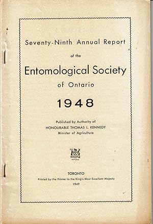 Image du vendeur pour SEVENTY-NINTH ANNUAL REPORT OF THE ENTOMOLOGICAL SOCIETY OF ONTARIO 1948. (Cover title). mis en vente par Blue Mountain Books & Manuscripts, Ltd.