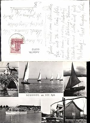 Bild des Verkufers fr 613712,Mehrbild Ak Neusiedl a. See Storch Schiff Ziehbrunnen Segeln Segelboote zum Verkauf von Versandhandel Lehenbauer
